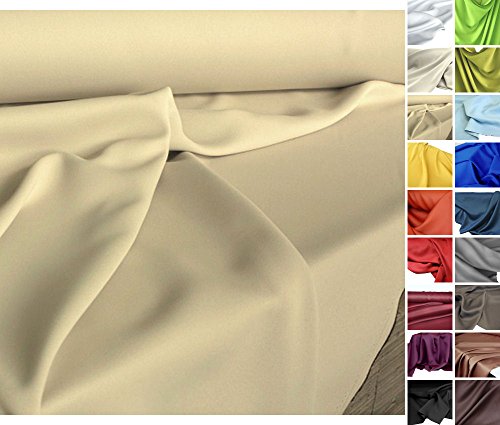 Verdunkelungs-Stoff Meterware - edler Vorhangstoff in 18 Farben (Sand-Beige)