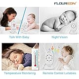 FLOUREON VB601 Babyphone 2,4 GHz Wireless Digital Baby Monitor Baby Phone Baby Überwachungskamera 2 Wege Audio 2 Zoll LCD Monitor 8 Schlaflieder Temperaturanzeige Nachtsicht - 4