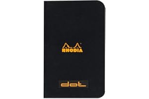 ‎RHODIA Rhodia 119155C - Notizheft Classic 7,5 x12 cm, 24 Blatt, dot, Clairefontaine Papier weiß 80g, Schwarz, 1 Stück