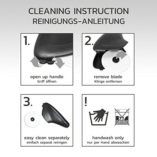 Smart4Kitchen Keramik Pizzaschneider | Super scharfer, einfach zu reinigender & ergonomischer Pizzaroller | Pizza Cutter inkl. Klingenschutz | Pizzarad/Teigschneider in hochwertiger Geschenkbox - 7