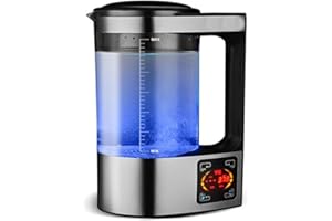 Yuattory Botella de Agua en HidróGeno de 2L, MáQuina Ionizadora de Agua Alcalina, Filtro de Agua, Generador de Agua de HidróGeno, Enchufe Europeo