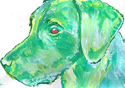 Green Labrador Art, Labrador Retriever Gift, Lab Owner Art Print, Lab wall art, Labrador Mum signed by Oscar Jetson