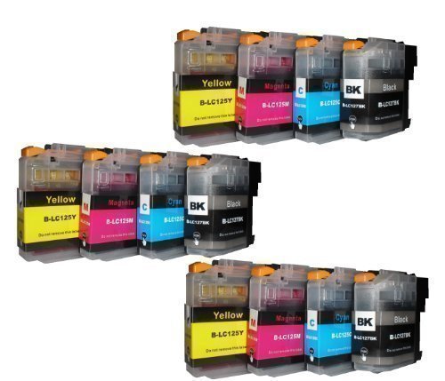 12 DRUCKERPATRONEN MIT CHIP für Brother mit FREIE FARBAUSWAHL LC-121 LC-123 LC-125 LC-127 DCP-J132W DCP-J152W DCP-J152WR DCP-J172W DCP-J552DW DCP-J752DW DCP-J4110DW DCP-J4110W MFC-J245 MFC-J470DW MFC-J650DW MFC-J870DW MFC-J4310DW MFC-J4410DW MFC-J4510DW MFC-J4610DW MFC-J4710DW MFC-J6520DW MFC-J6720DW MFC-J6920DW mit Chip