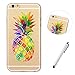 Produktbild iphone 7 Hülle Lanpangzi Fall Weich TPU Ultra Dün Transparent Abnehmbare Schutzhülle Silikon Anti Scratch Schutz Bumper Hülle - Rainbow Ananas + Metall Berühren Stift