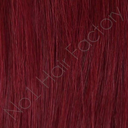 Hair Extension Heat Iron + 1g Nail Tip Hair + FREE 10 Temp Shields - #530 Plum red - Strands-50
