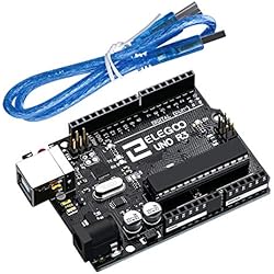 Elegoo UNO R3 Tarjeta UNO R3 Placa con Microcontrolador Basada en el ATmega328P ATMEGA16U2 con Cable USB Compatible con Arduino UNO Tarjeta