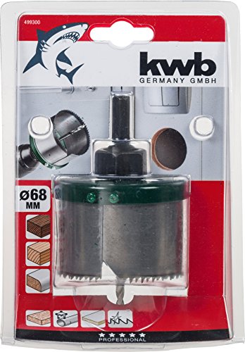 kwb Lochsäge 499300 (Wolframstahl, Sägekranz mit Aufnahme und HSS Stahl Bohrer, für Steckdosen, Holz und Hartholz) - 3