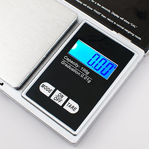 Denshine 100g x 0.01g Taschenwaage Digitalwaage Feinwaage Juwelierwaage Münzwaage Scale - 4