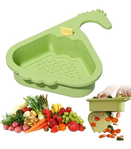 Passoire évier 3 En 1 - Panier Filtrant Avec Clip - Suspension Au Robinet - Pour Légumes Et Déchets - 13x14x20 Cm