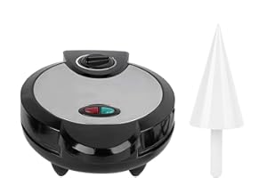 SHUAIGUO 1200W Electric Ice Cream Cone Maker with Roller Waffle Cone and Bowl Maker Nonstick Waffle Baking Iron Machine Stainless Steel Housing for Home Breakfast