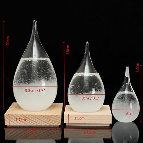 Aliciashouse Tempo Storm Glass Drop Weather Forecast Water Drops Shape Crystal Weather Forecast Crystalloid Decor -S
