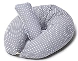 Stillkissen Seitenschläferkissen Schwangerschaftskissen zum Schlafen +Klein Kissen| Stillkissenbezug 190cm Grau Punkte Weiß |Multifunktionales- Babynest, Nestchen|Niimo Made in EU Stillkissen Seitenschläferkissen Schwangerschaftskissen zum Schlafen +Klein Kissen| Stillkissenbezug 190cm Grau Punkte Weiß |Multifunktionales- Babynest, Nestchen|Niimo Made in EU