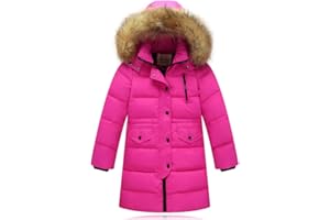 Odziezet Faux Fur Hood Down Coat Kids Boy Girl Puffer Padded Long Parka Jacket Outwear 2-13 Years