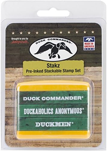 KellyCraft Innovations DC-10028A Duck Commander, Duckaholics Anonymous, Duckmen II Stakz Stamp Set, Green/Yellow