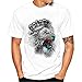 Produktbild VRTUR T-Shirts Herren, Casual Sport Kurzarm Oberteile Basic Tops Rundhals Beiläufig Drucken Hemd Lose Sweatshirt Bluse(XXXX-Large,D-Weiß)