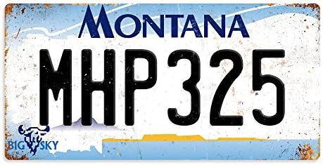 WTF | American Number Plates - Montana | Sticky-Pads - Metal Wall Sign Plaque Art Inspirational