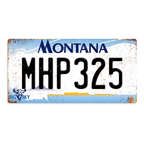 WTF | American Number Plates - Montana | Sticky-Pads - Metal Wall Sign Plaque Art Inspirational