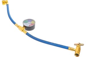 CLISPEED R134a Tuyau de Recharge de Tuyau de Réfrigérant de Climatisation avec Tuyau de Charge de Jauge pour Voiture