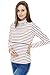 Bearsland Women's Striped Turtleneck Breastfeeding and Nursing Top Black/red UK Size 10-12