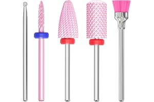 ‎WEIYI WEIYI 5 Stück Keramik Nagelfräser Bits Professioneller Nagelfräser Aufsätzeaus Entfernen Gel Acryl Nagelhaut Diamant Nagelbohrer für Maniküre Pediküre Home Verwenden Sie großes Geschenk