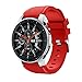 Produktbild BZLine Armband | Weiches Silikon Sport Uhrenarmband | Für Samsung Galaxy Watch 46 mm Smartwatch Bluetooth | Robust und Langlebig | Einfach zu Justieren | Handgelenkgröße: 5,5-8,4 Zoll | 10 Farben (Rot)