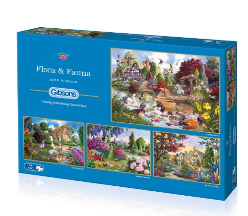 Gibsons Flora and Fauna Jigsaw Puzzle (4 x 500 pieces)