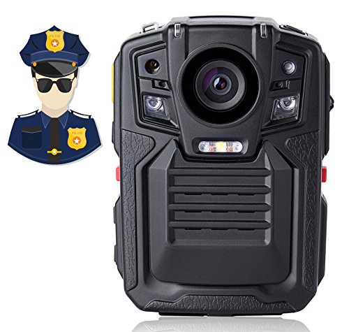 Angin-Tech Infrared Night Vision HD 1080P Police Body Worn Video Camera Security IR Cam Built In GPS Support Motion Detection (02 Camera 32G-KIT2)