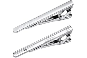 WKRTDY Finesse assurée : Ensemble de 2 Pinces à Cravate Homme Le Design Classique et Simple en métal est Parfait pour Les Mariages, Les fêtes ou Les réunions d'affaires.Idéal pour la Saint-Valentin