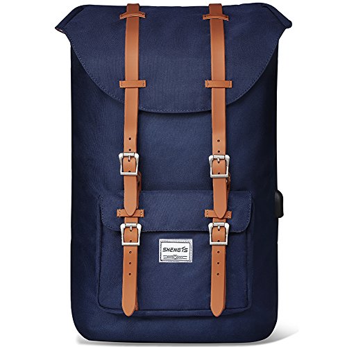 Shengts Laptop Rucksack Backpack Schulrucksack Damen Herren Studenten 17 zoll Backpack Notebook Outdoor Reisen Gro  e Kapazit  t mit USB Port Daypacks