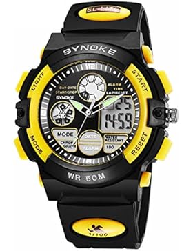 Jungen und mädchen Multifunktionale elektronische uhren,Tiefe von 50m wasserdicht Leuchtend Dual-display Kalender...