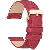 Fullmosa Uhrenarmband, Cross Serie Echtes Lederarmband Ersatzband Smart Watch Armband mit Edelstahl Metall Schließe 14mm Rot