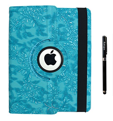 inShang Hülle für Apple iPad 2 iPad 3 iPad 4, Edles PU Leder Tasche Hülle Skins Etui Schutzhülle Ständer Smart Case Cover für Tablet iPad, Super Automatische Einschlaf-/Aufwach funktion, 360 Grad rotierende Schutzhülle mit Standfunktion + inShang Logo hochwertigen Stylus Eingabestift Stift