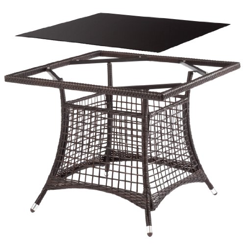 Ultranatura Poly-Rattan Glastisch mit Seitenteilen – Bild 3