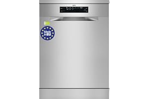 AEG Lavavajillas de Libre Instalación FFB64627ZM, 60 cm, 13 Cubiertos, Sistema AirDry, Display XL, Cesto Quicklift, Programa Auto, Función Extrahigiene, Softspikes, 44 dB(A), Inox, Fabricado en UE