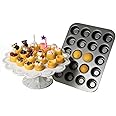 Chicago Metallic Professional Non-Stick Hollow Fillable Mini Cupcake Tin, 27 x 35 cm (10½" x 14"), Grey