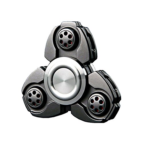 Preisvergleich Produktbild KONKY Finger Hand Spinner Legierung Fidget Stress Reliever Fokus Spielzeug mit Fast Bearing und glatte Oberfläche, EDC Tri Spinner Angst Relief Helfer für Kinder Erwachsene ADD, ADHD und Finger Training Tool, Schwarz