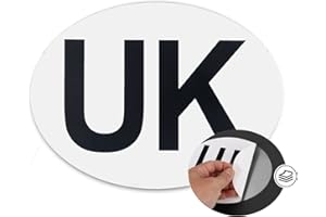 GLOBAL BIGO UK Adhesive Europe Car Sticker, Self-adhesive Oval UK Stickers for Cars, Vans, Trucks, No Melting No Blow off No Scratching, for Driving in EU