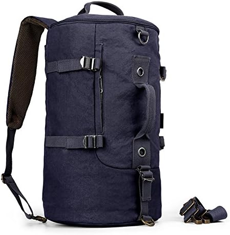 Large Capacity Portable Travel Backpack Sports Knapsack Male Cylinder Rucksack Outdoor Multifunctional Leisure Men Infantry Pack (Color : Black)