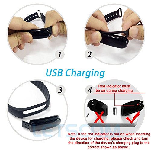 Fitness-armband, LETSCOM Aktivitätstracker Fitness Tracker Smart Aktivitätstracker Fitnessband Smart Schrittzähler Fitness armband für Android / iOS Smartphone, Bluetooth 4.0 IP67 wasserdichte Armband - 5