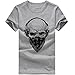Produktbild ASHOP Herren Mode Bedrucktes T-Shirt Rundhals Kurzarmshirt Vintage T-Shirt Print Shirt Muscle Slim Fit Sweatshirt für deinen trainierten Körper (M-3XL) (Grau, 3XL)
