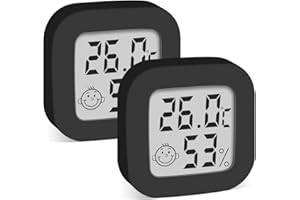 Digital thermometre hygrometre interieur, Pitasha Mini Thermo HygromèTre à Haute Précision avec affichage de confort et ℃/℉ sélectionnable pour Salon EntrepôT Chambre de BéBé Vestiaire (2)