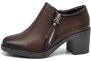 IF Fashion Scarpe da Donna Tacco Medio Grosso Zip Cerniera Pelle Sintetica 9421