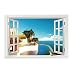 Produktbild HSLwandsticker - wandtattoo meerblick mit 3d - fenster fur die schlafzimmer und wohnzimmer - farbe