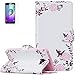 Produktbild ISENPENK Samsung Galaxy A3(2016)/G310F/A3(2016)Duos Flip Case,Original Flip Bookstyle Cover Wasserdicht Shockproof Anti Slip Protection Leather Case,Feder Print Muster Pattern Wallet Case mit Intern Karte Schlitz,Anti-Sturz Stoßfest Stoßdämpfend Triangle Hemming Wallet Tasche,Magnetic Closure Schutzhülle mit Standfunktion und Handy Gürtel für Samsung Galaxy A3(2016)/G310F/A3(2016)Duos 4.7Zoll-[blumen]+Panzerglas Folie/Displayfoile/Displayschutzfolie
