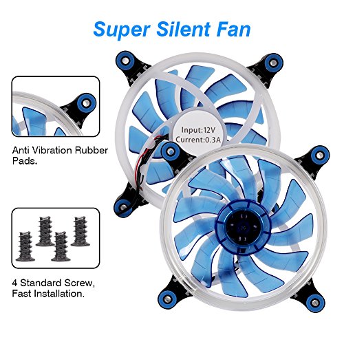 LATOW Ventilador de PC  120mm LED Ventilador de Caja para Ordenador  Silencioso  Alta Velocidad de Rotaci  n  Bajo Nivel de Ruido  Extra  ble