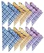 Women handkerchiefs soft cotton fabric Checkered multicolored face napkin RS.195.00