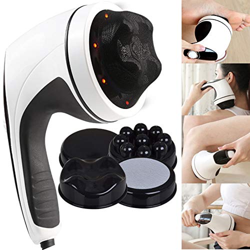 Preisvergleich Produktbild Vivo© Elektrisches Massagegerät, Handheld-Infrarot-Massagegerät, mit 4 Vibrationsmassageköpfen für Nacken, Schultern, Arme, Taille, Beine und Fuß