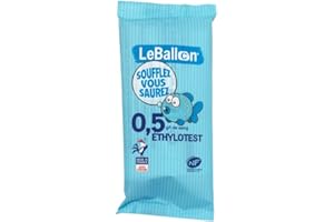 Ethylotest, alcotest, alcootest jetable - Soufflez vous saurez (Norme NF) - 0.5‰ - France, espagne, portugal, italie, allemagne, suisse, Autriche, irland, danemark, pour conducteur confirme. (20)