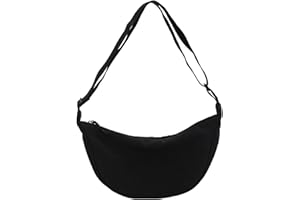 PFLYPF 1 bolsa de albóndigas negra, bandolera de nailon de alta capacidad, bolsa de ocio de moda, se puede utilizar como bolso bandolera, bolso de antebrazo, Negro