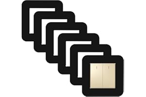 JINTANG 6 Pcs Light Switch Cover Plates, Black Light Switch Covers, Single Light Switch Plate, Self-Adhesive Switch Surround Plate Square Stick on Wall for Home Office Wall Switch Decor (8.6 * 8.6cm)